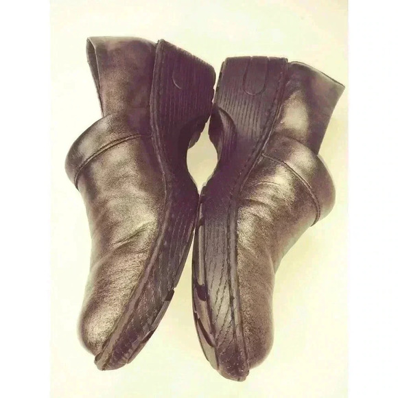 BOC Born Concept Peggy Womans US 8.5 Dark Gray  Leather Slip On Clogs Shoes - Picture 2 of 12